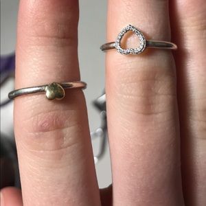 silver and gold pandora ring
